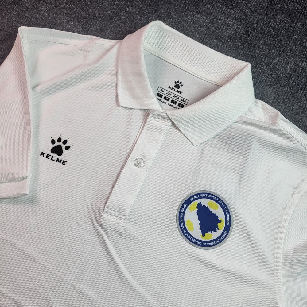 Kelme Bosnia and Herzegovina Soccer Polo Shirt Mens Medium White World Cup 2026